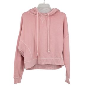 3/$20 Roan + Ryan Pink Semi Crop Oversized Hoodie Size Small Comfy Casual